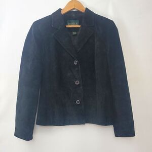 Vintage Danier 8-10 Black Suede Leather Jacket
